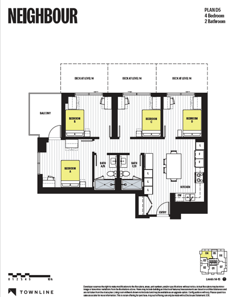 Floor plan for 4 beds, 2 baths, 243 sqft